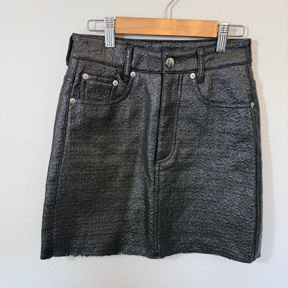 MM6 Maison Margiela Faux Leather Mini Skirt